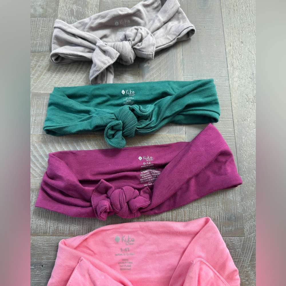KYTE Baby Headbands Set in Grey, Green, Purple, and Pink